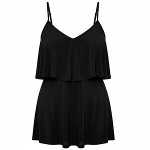 Avenue Black Layered Tank Top Plus Size 30/32 5X